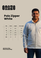 Polo Unisex White Zipper