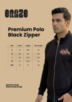 Premium Polo Unisex Black Zipper