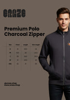 Premium Polo Unisex Charcoal Zipper