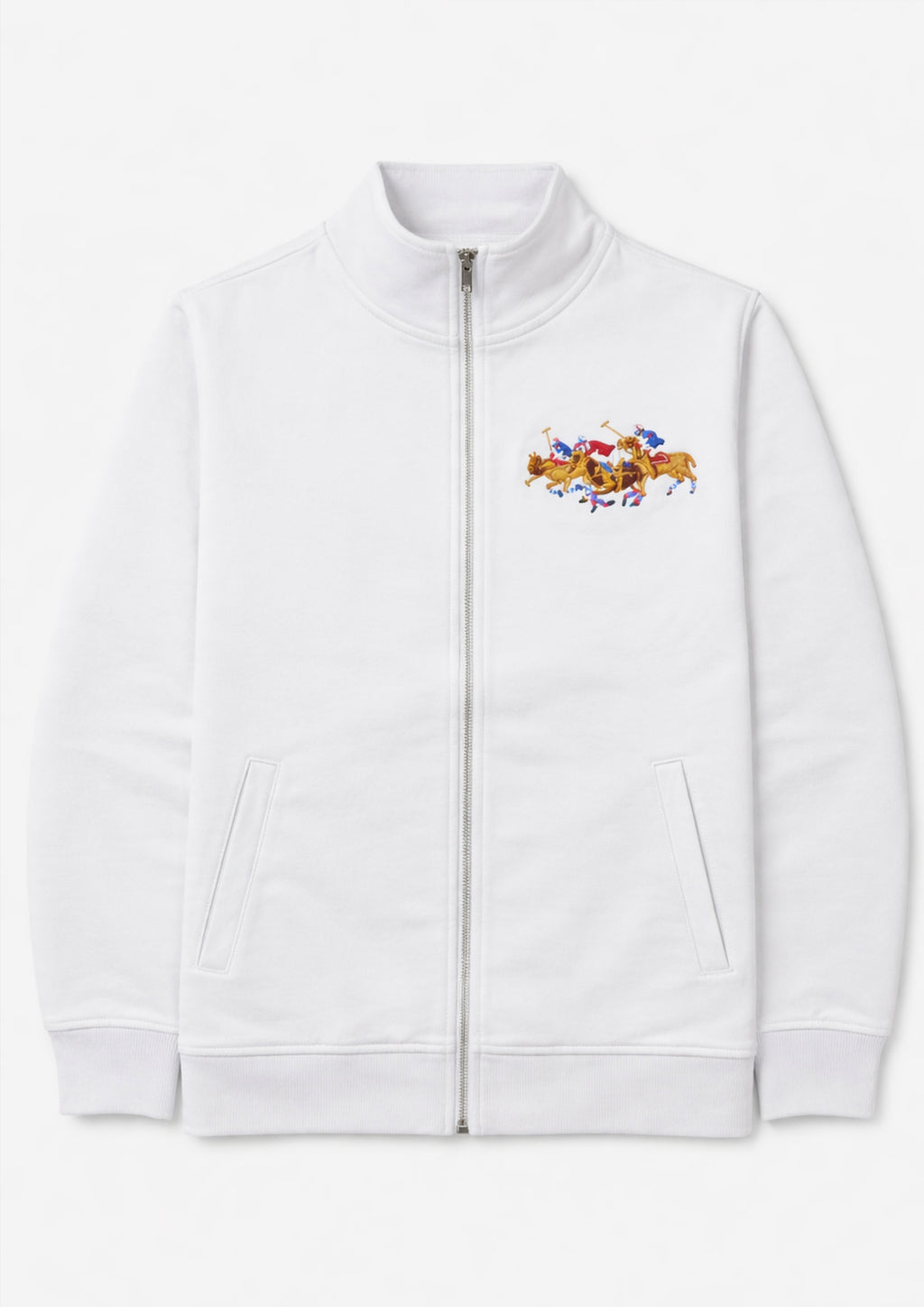 Premium Polo Unisex White Zipper