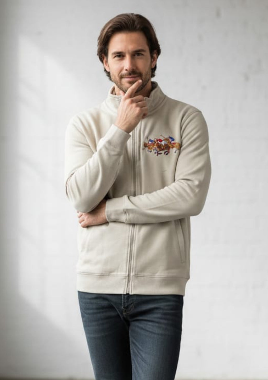 Premium Polo Unisex Cream Zipper