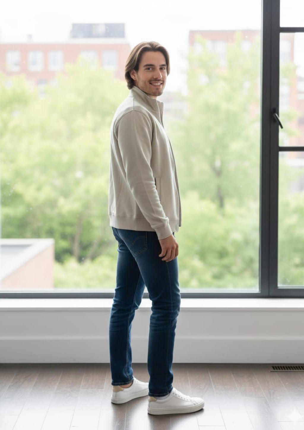 Premium Polo Unisex Cream Zipper