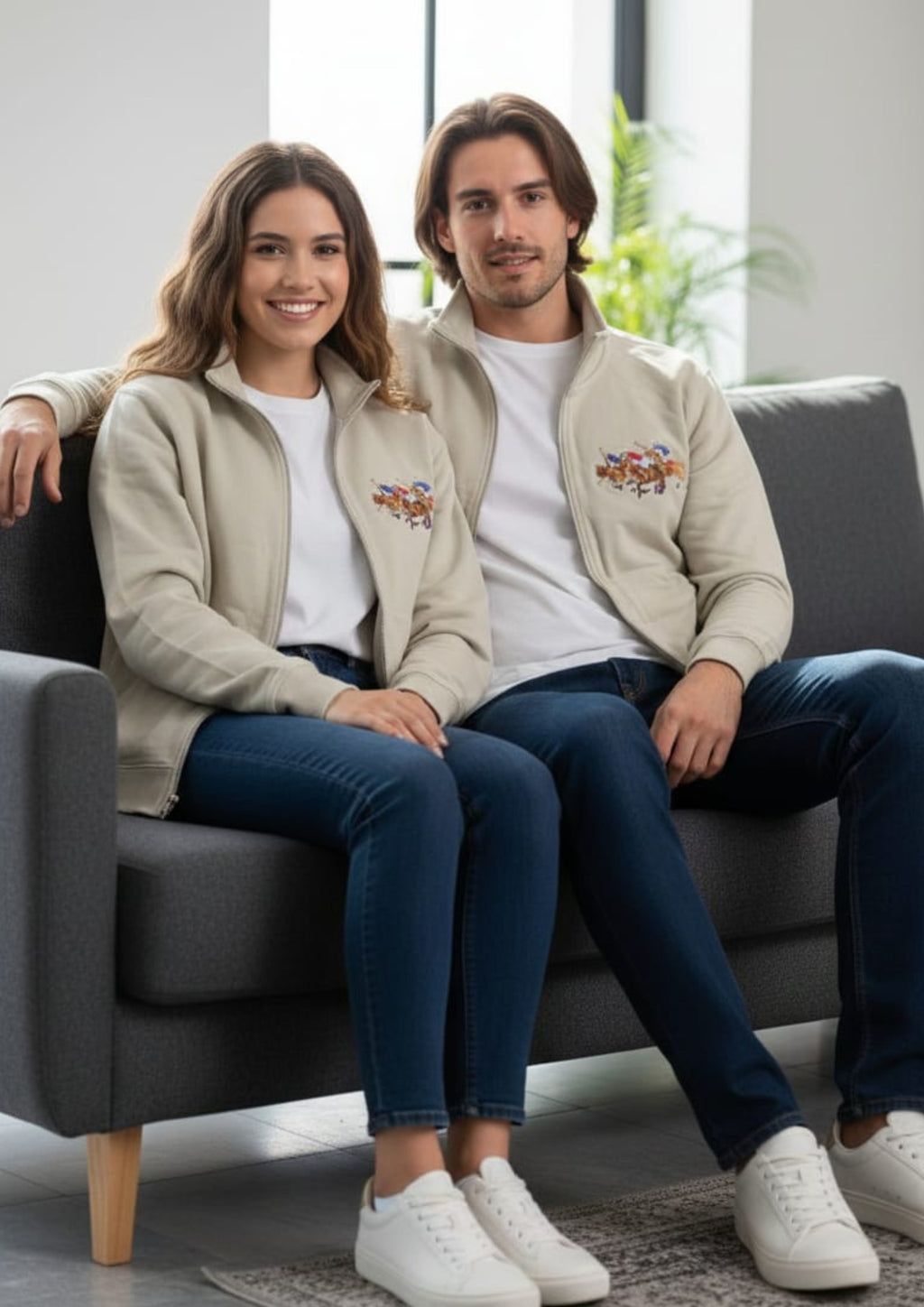 Premium Polo Unisex Cream Zipper