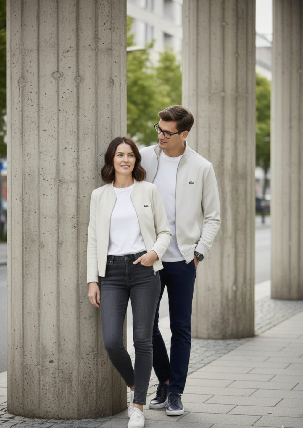 Lacoste Unisex White Zipper