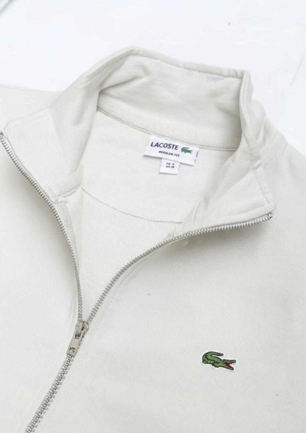 Lacoste Unisex White Zipper