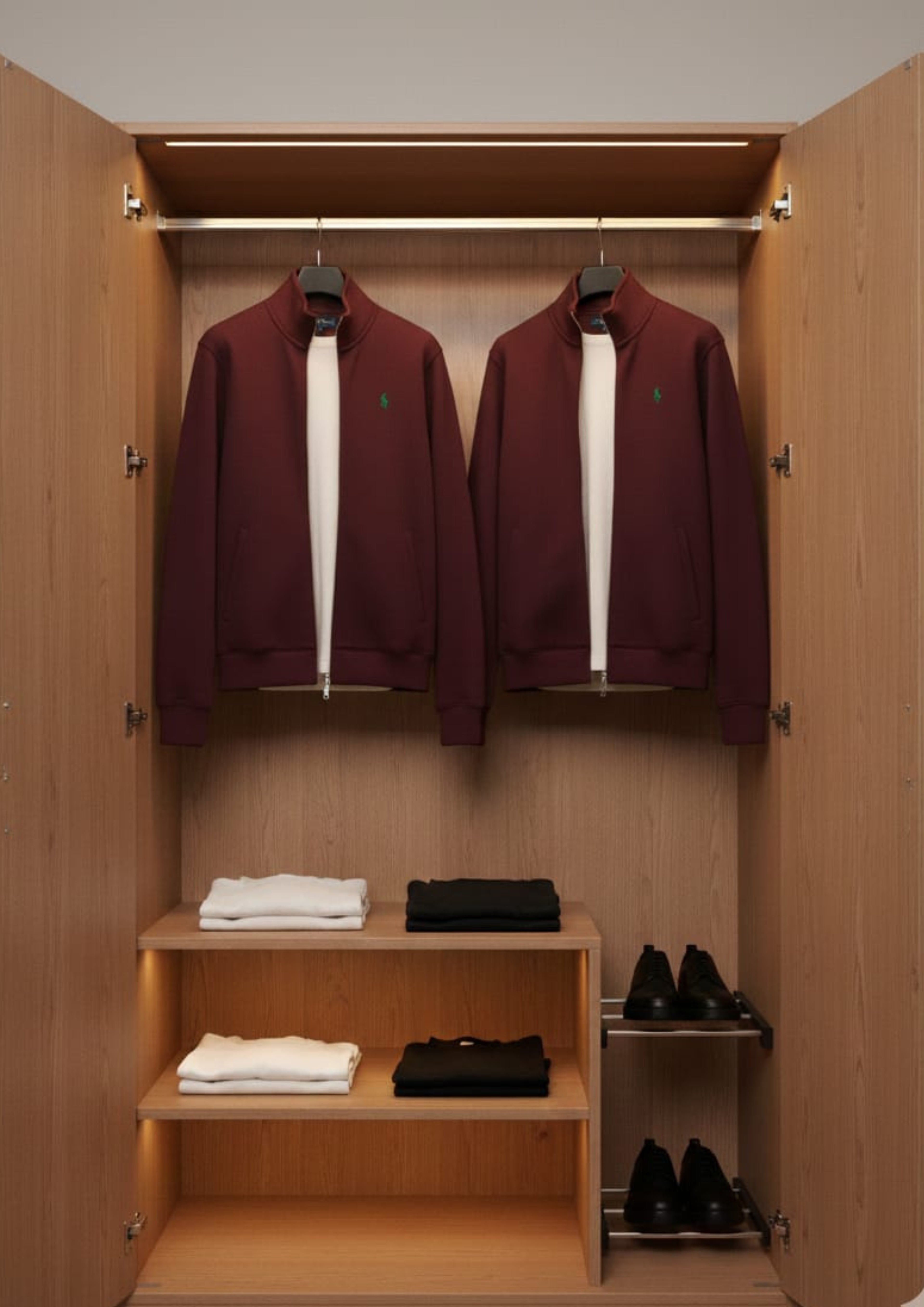 Polo Unisex Maroon Zipper