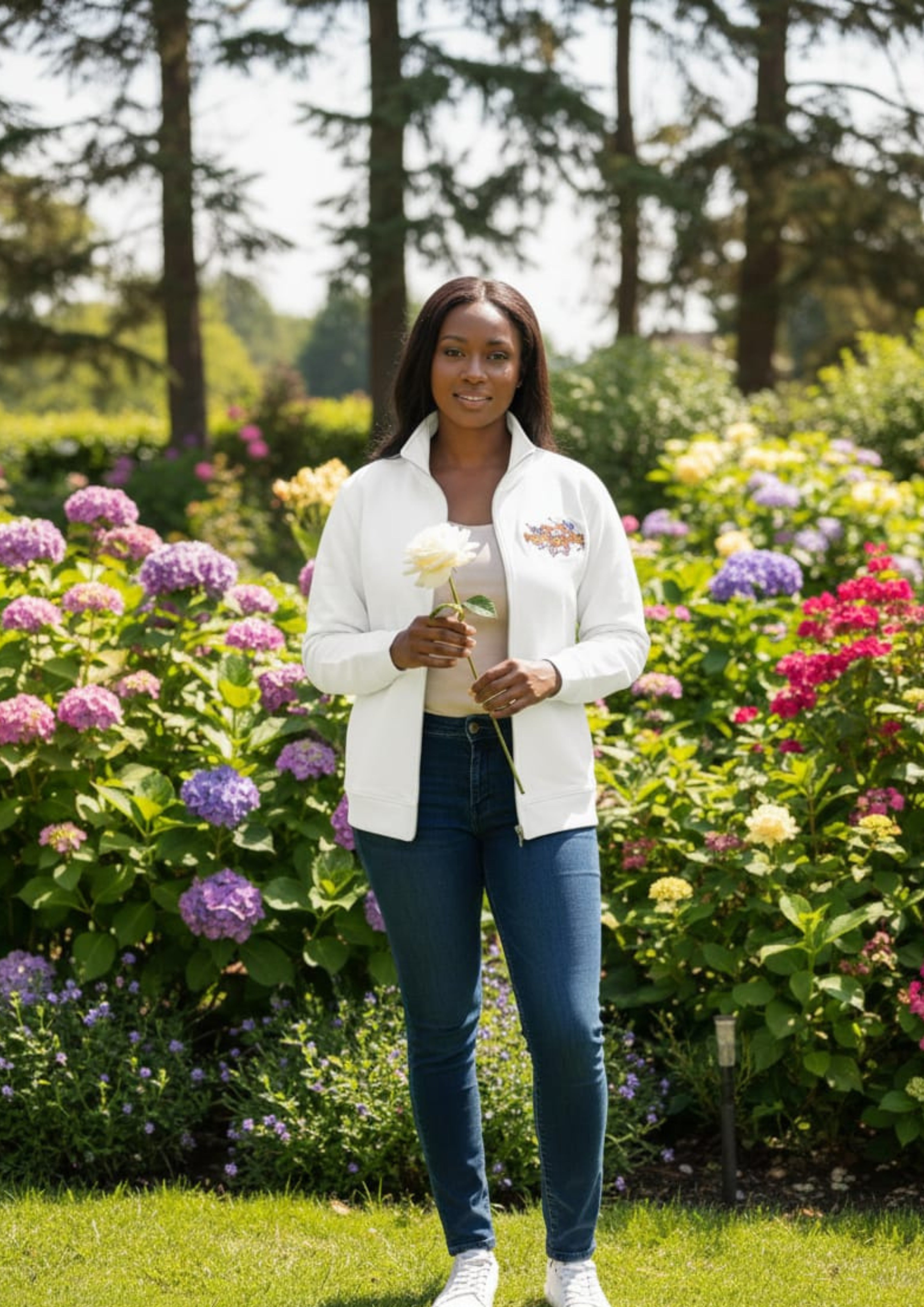 Premium Polo Unisex White Zipper