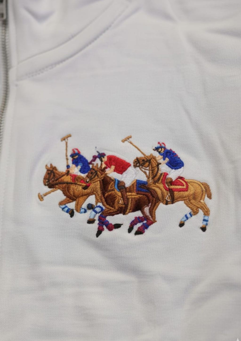 Premium Polo Unisex White Zipper