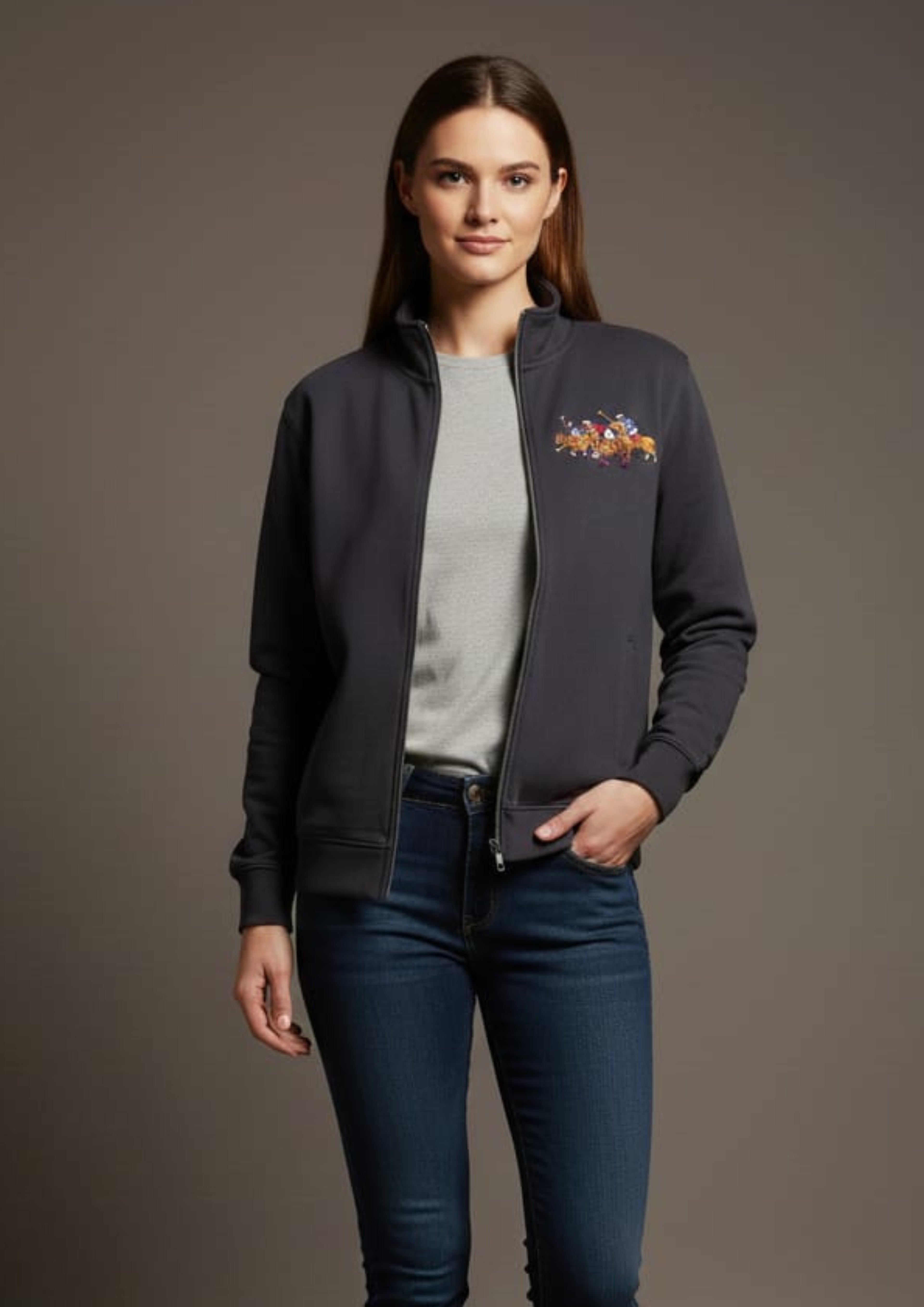 Premium Polo Unisex Charcoal Zipper