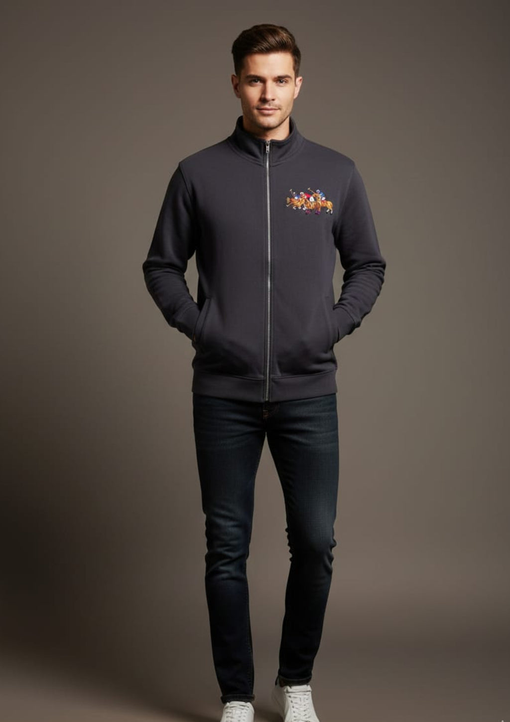 Premium Polo Unisex Charcoal Zipper