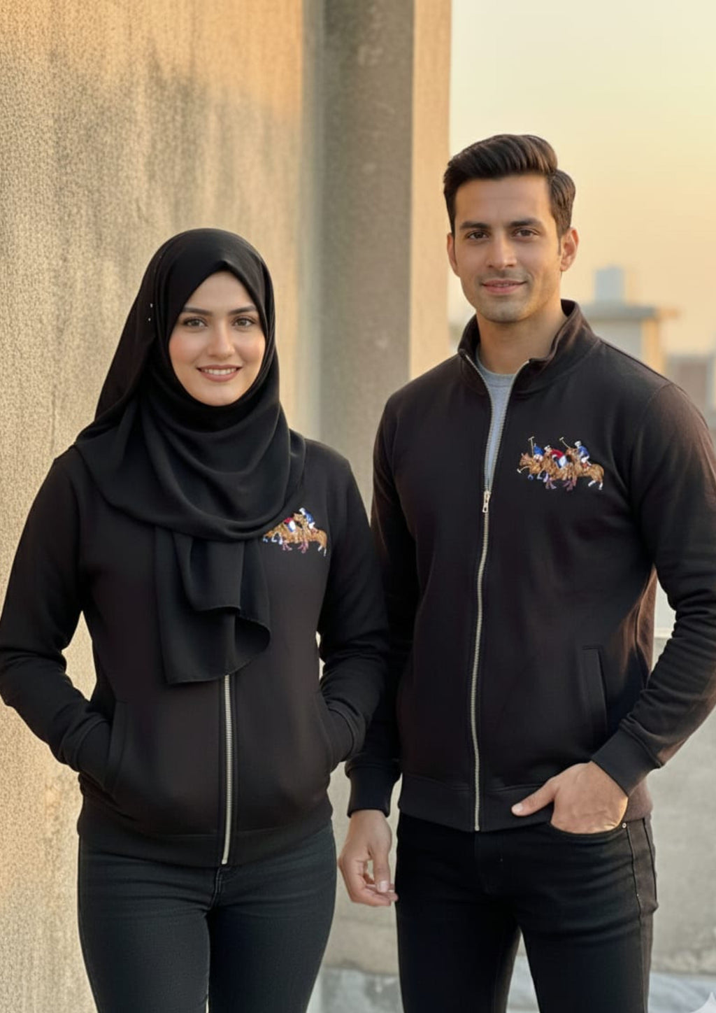 Premium Polo Unisex Black Zipper