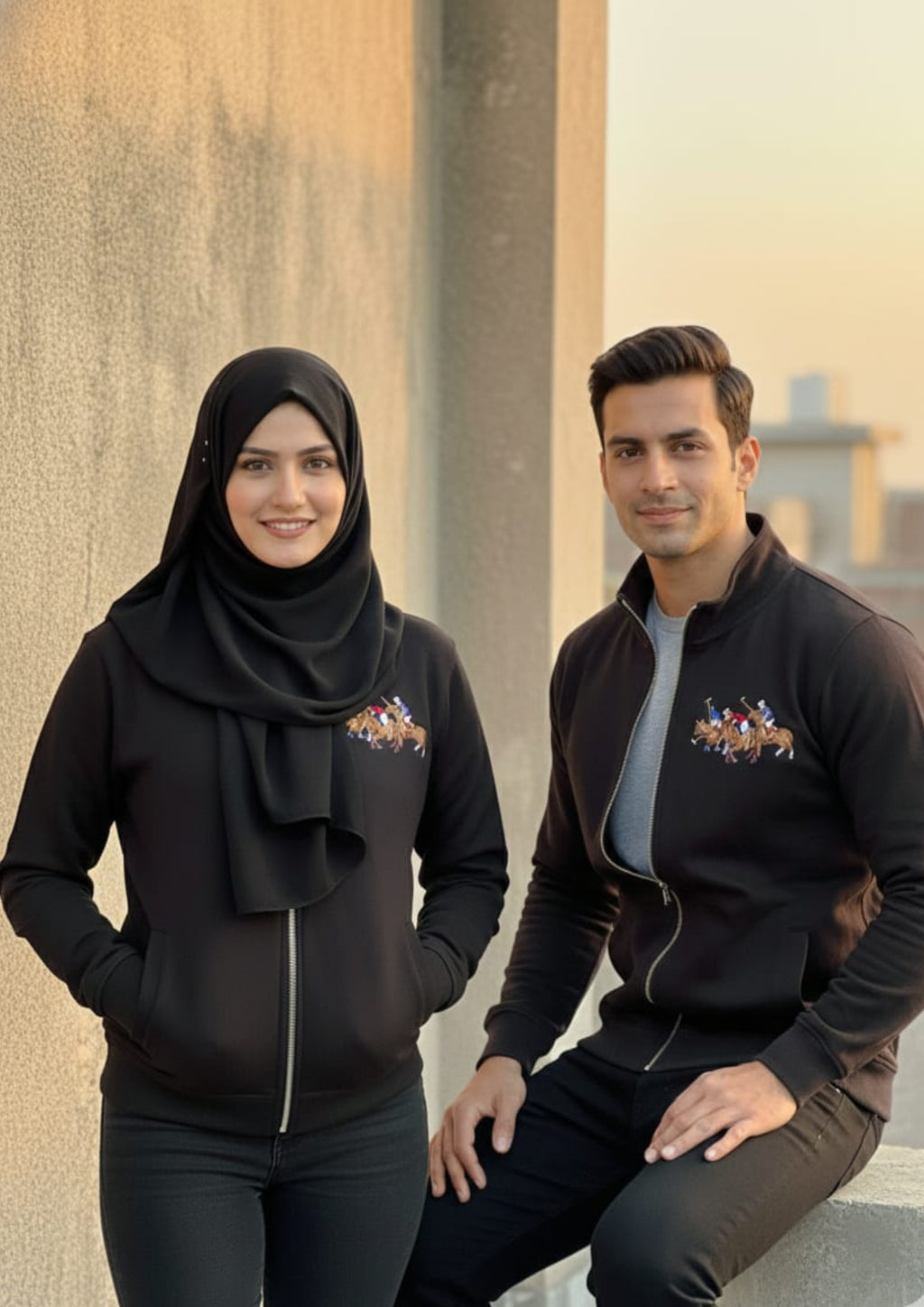 Premium Polo Unisex Black Zipper