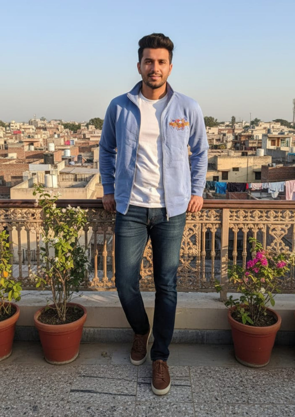 Premium Polo Unisex Royal Blue Zipper