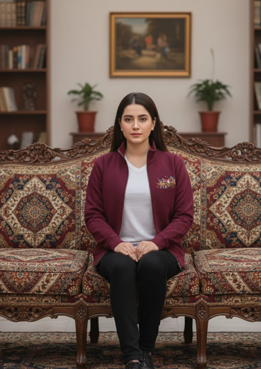 Premium Polo Unisex Maroon Zipper