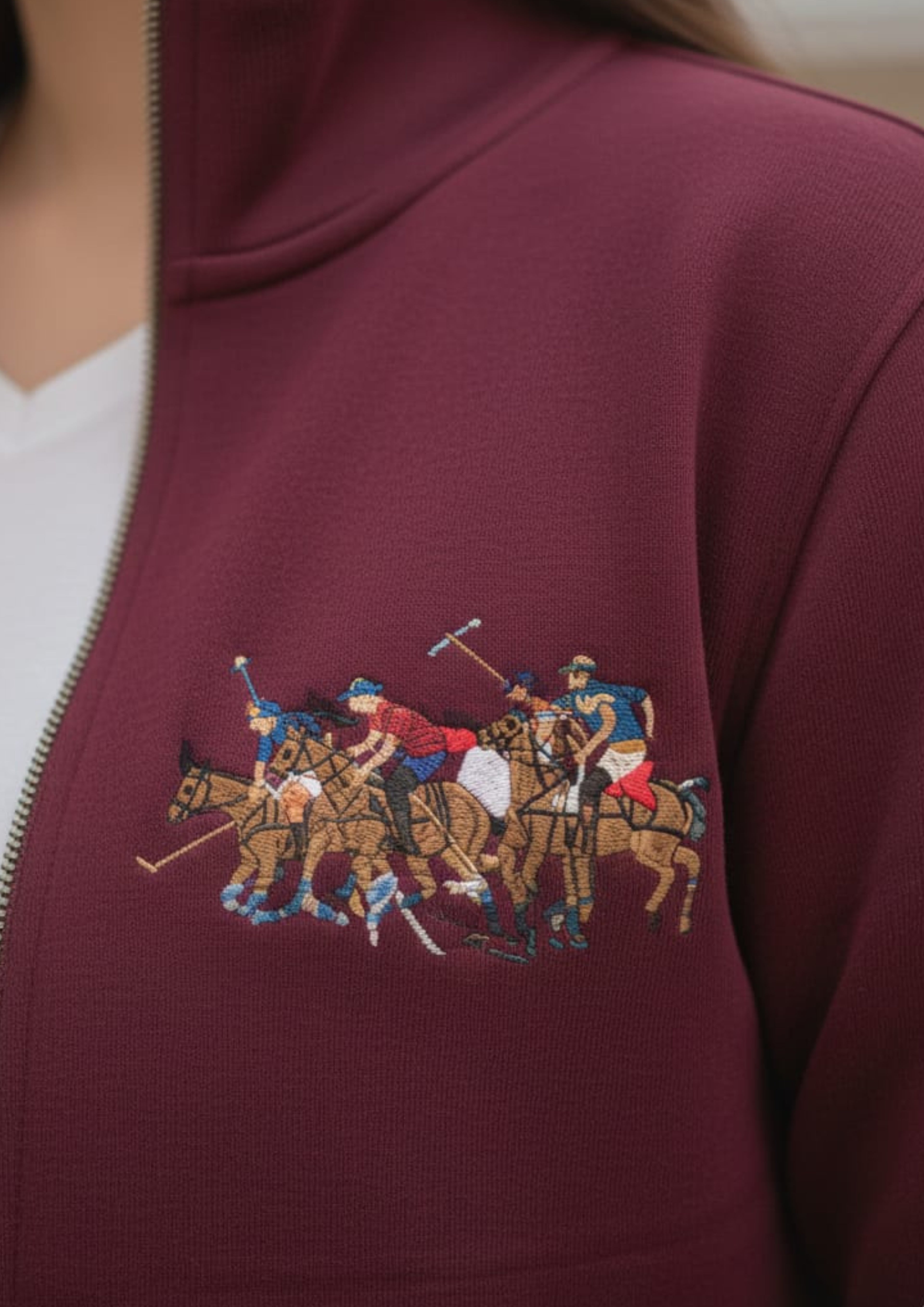 Premium Polo Unisex Maroon Zipper