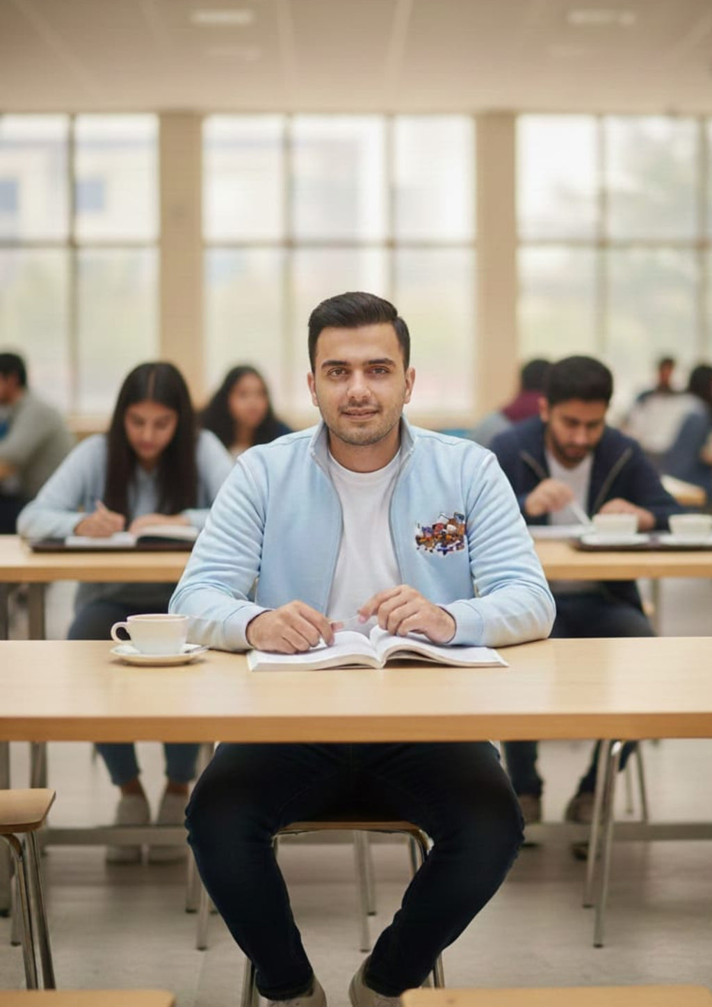 Premium Polo Unisex Light Blue Zipper