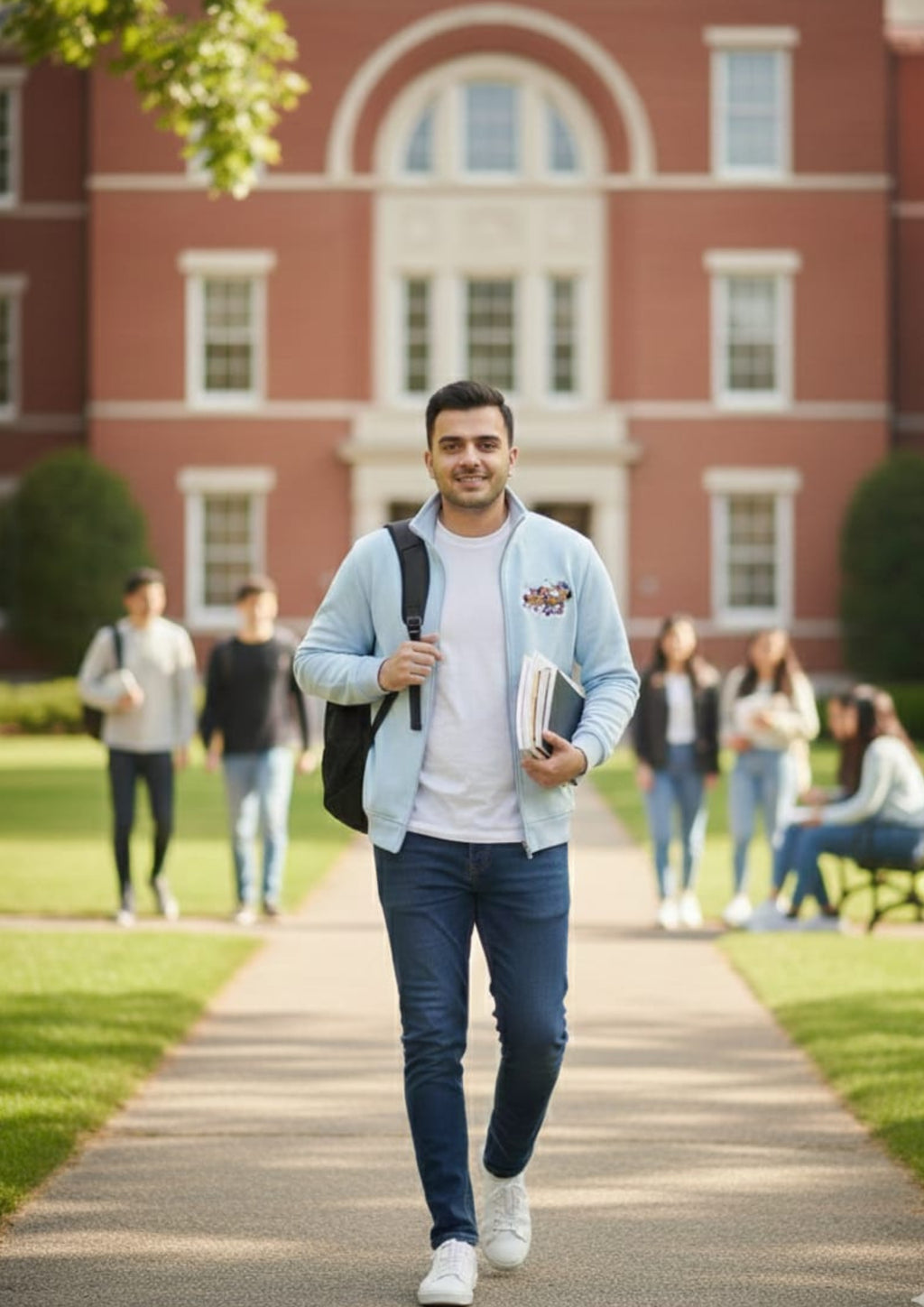Premium Polo Unisex Light Blue Zipper