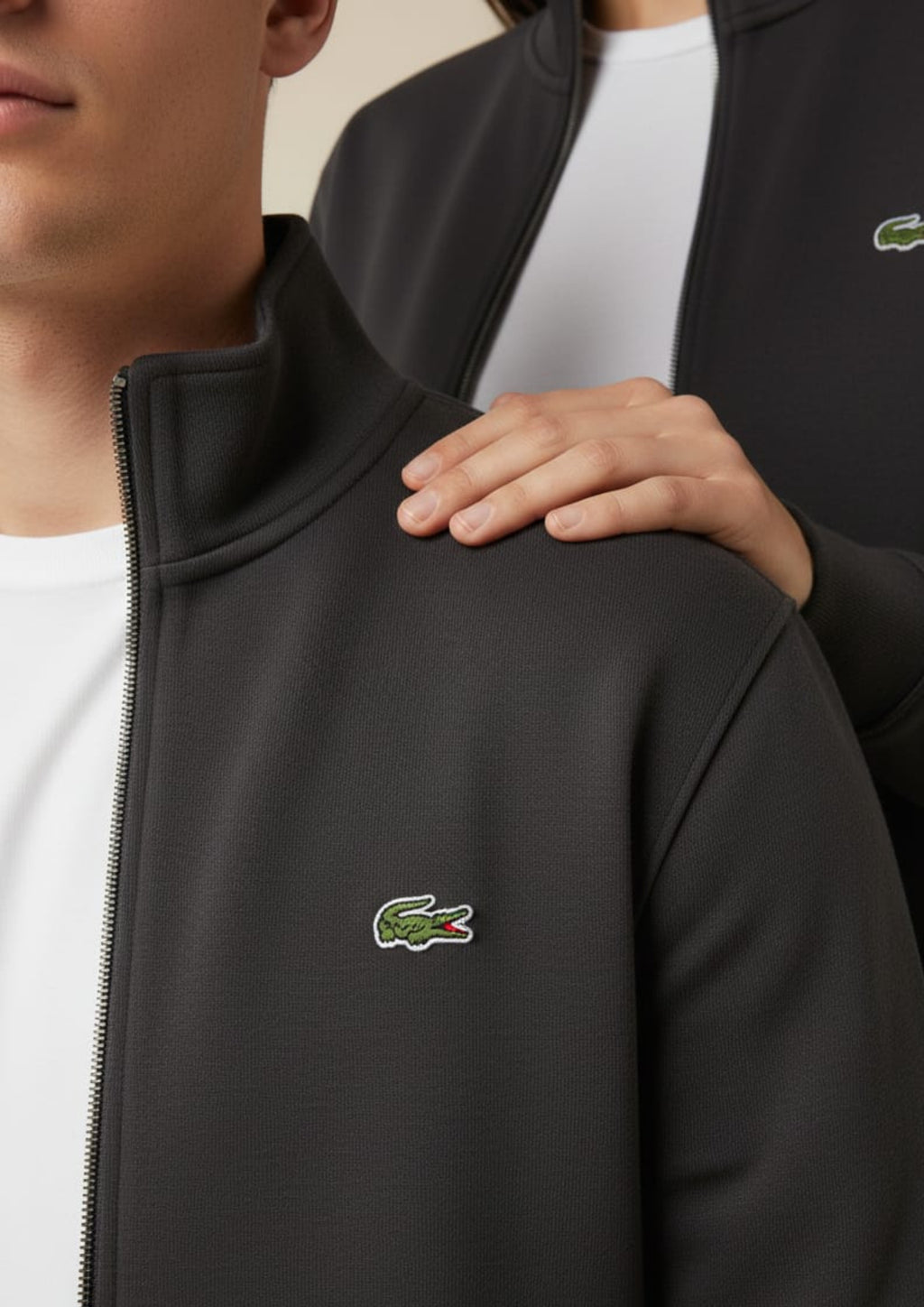 Lacoste Unisex Charcoal Zipper