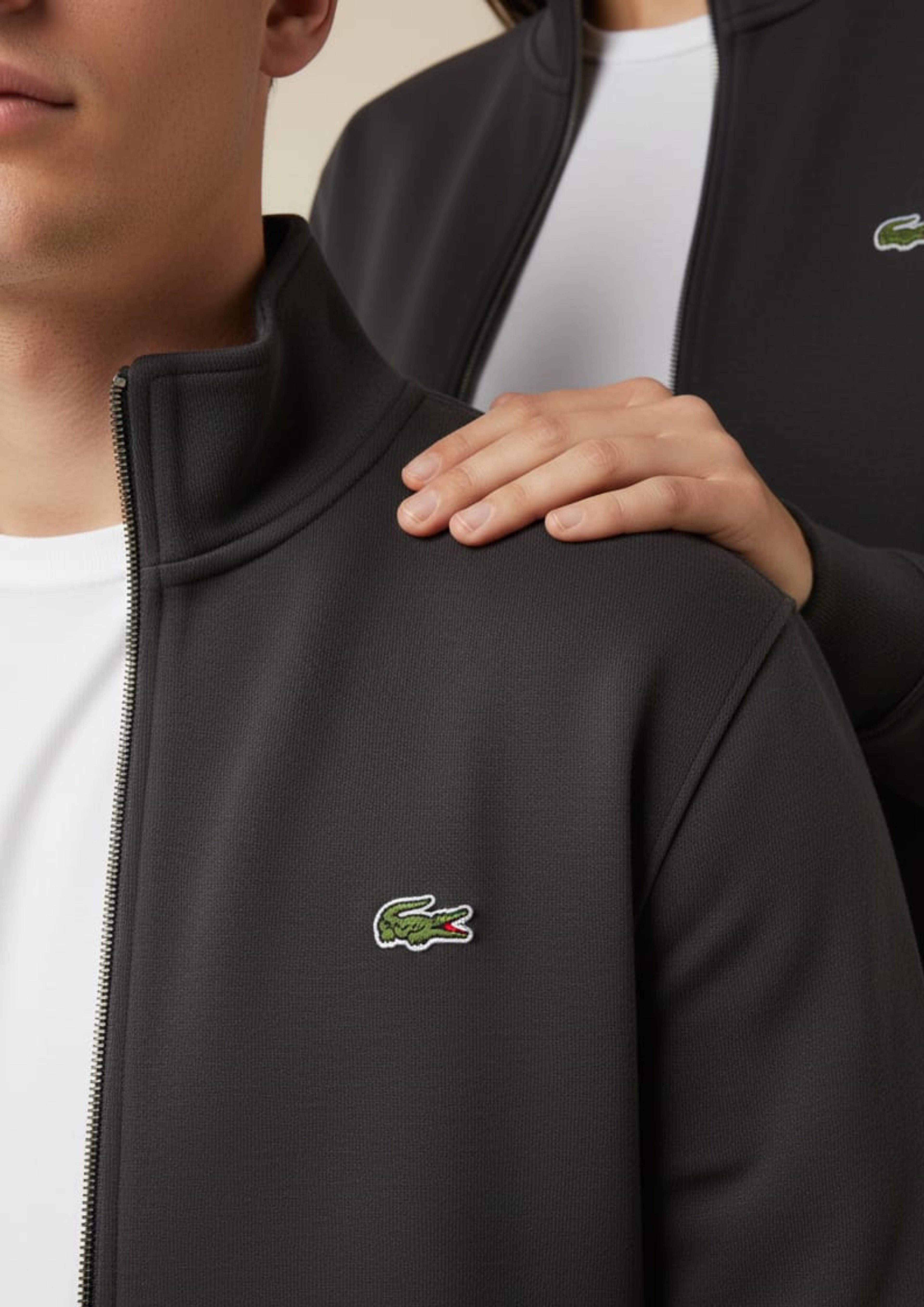 Lacoste Unisex Charcoal Zipper