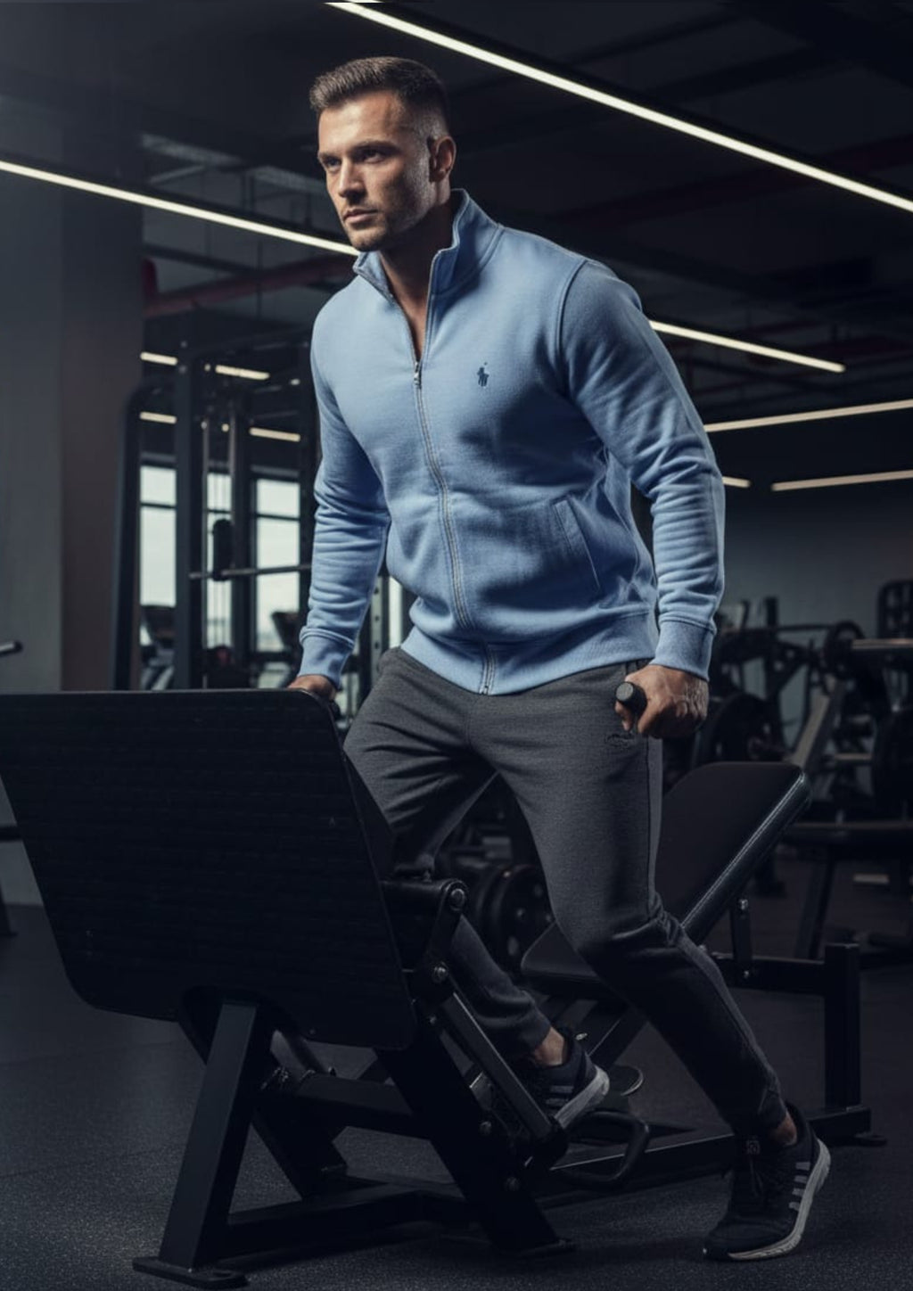 Polo Unisex Royal Blue Zipper