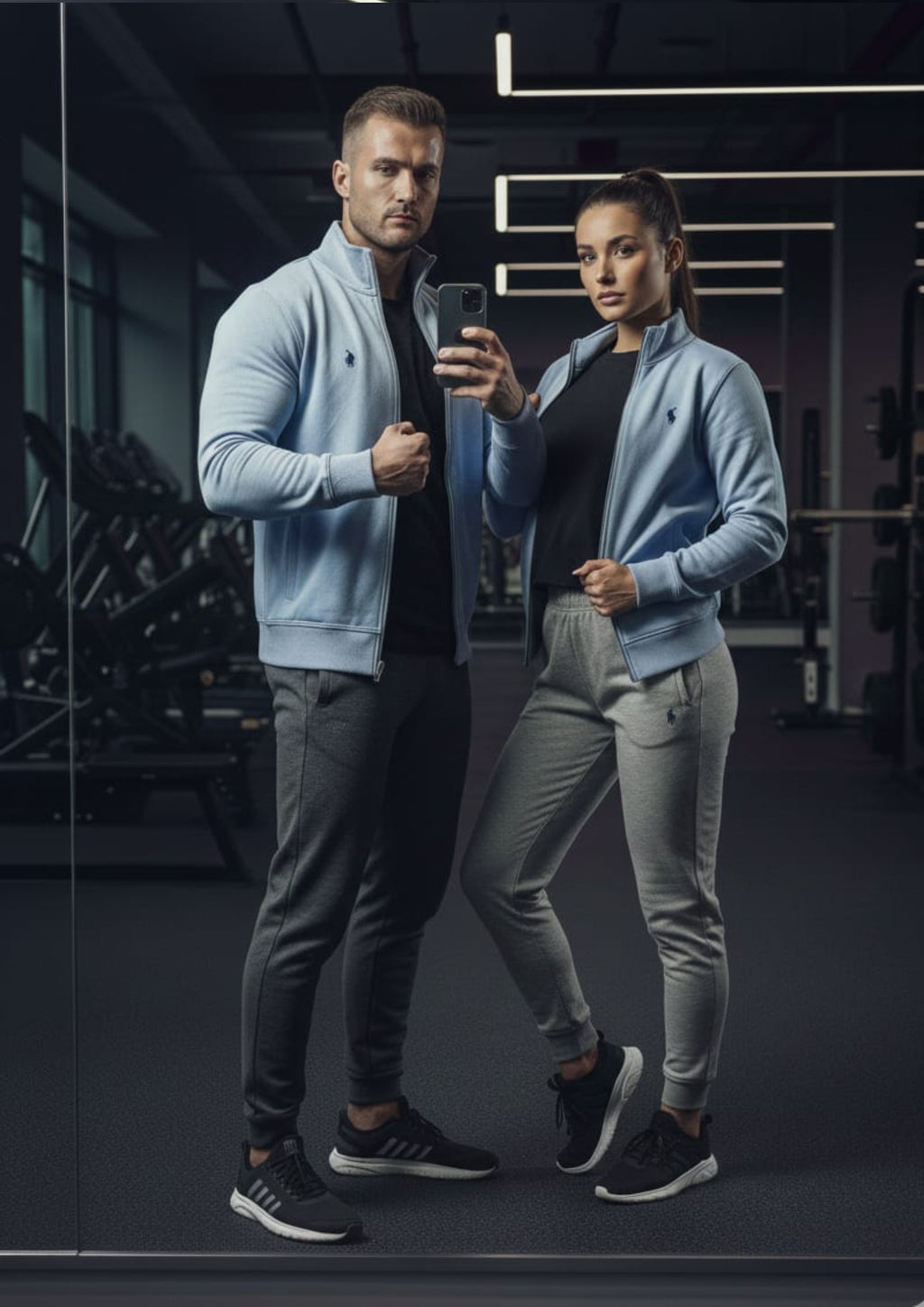 Polo Unisex Royal Blue Zipper