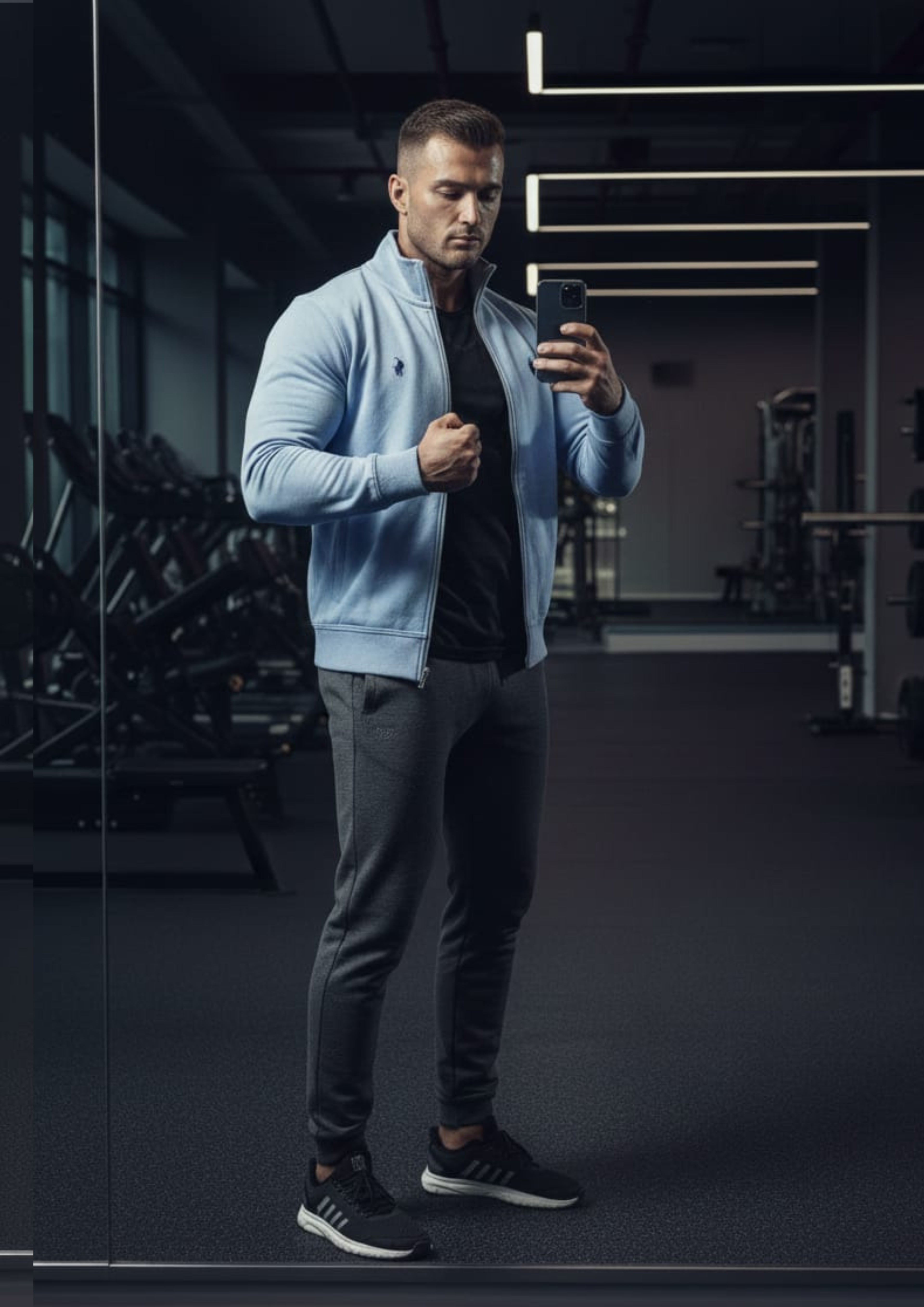 Polo Unisex Royal Blue Zipper