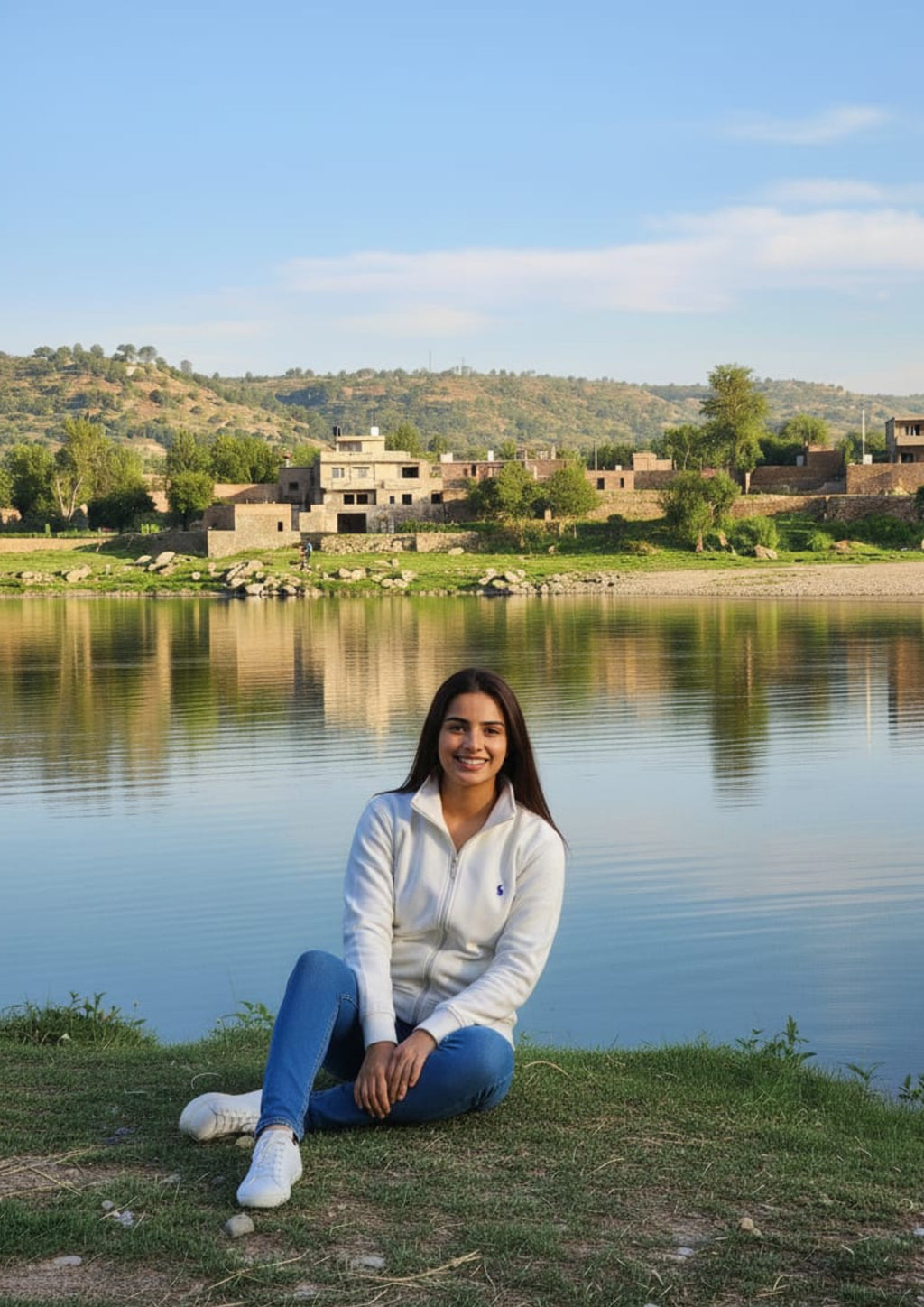 Polo Unisex White Zipper