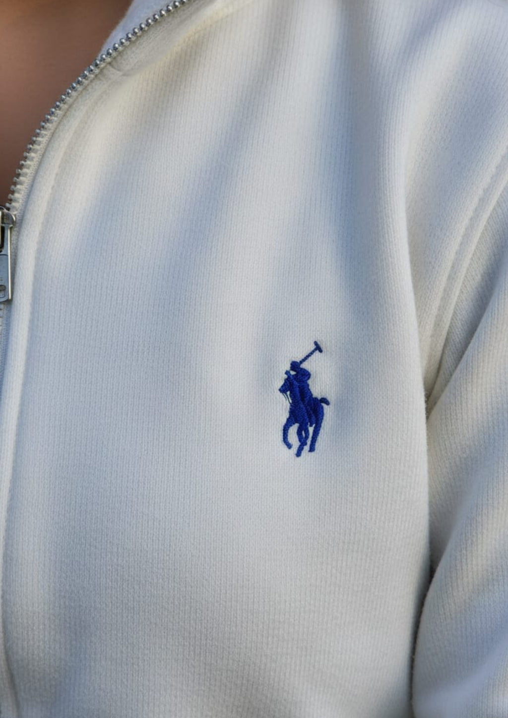 Polo Unisex White Zipper