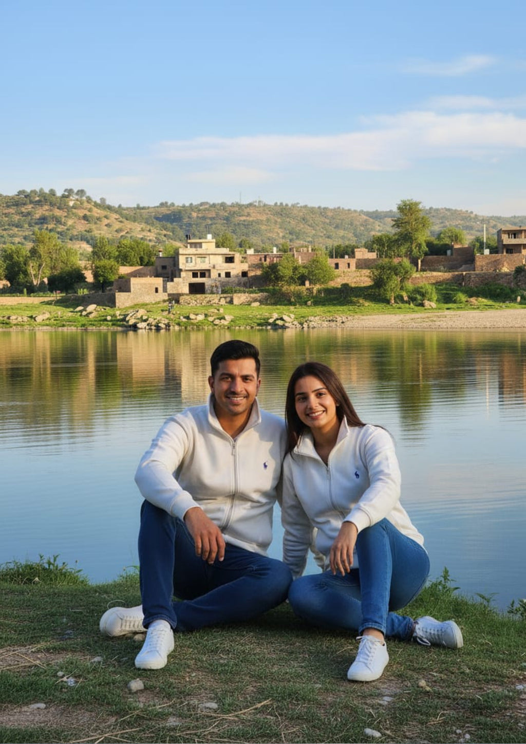 Polo Unisex White Zipper