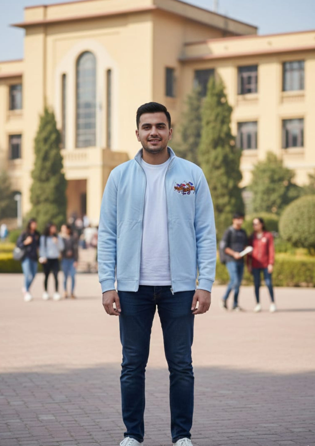 Premium Polo Unisex Light Blue Zipper