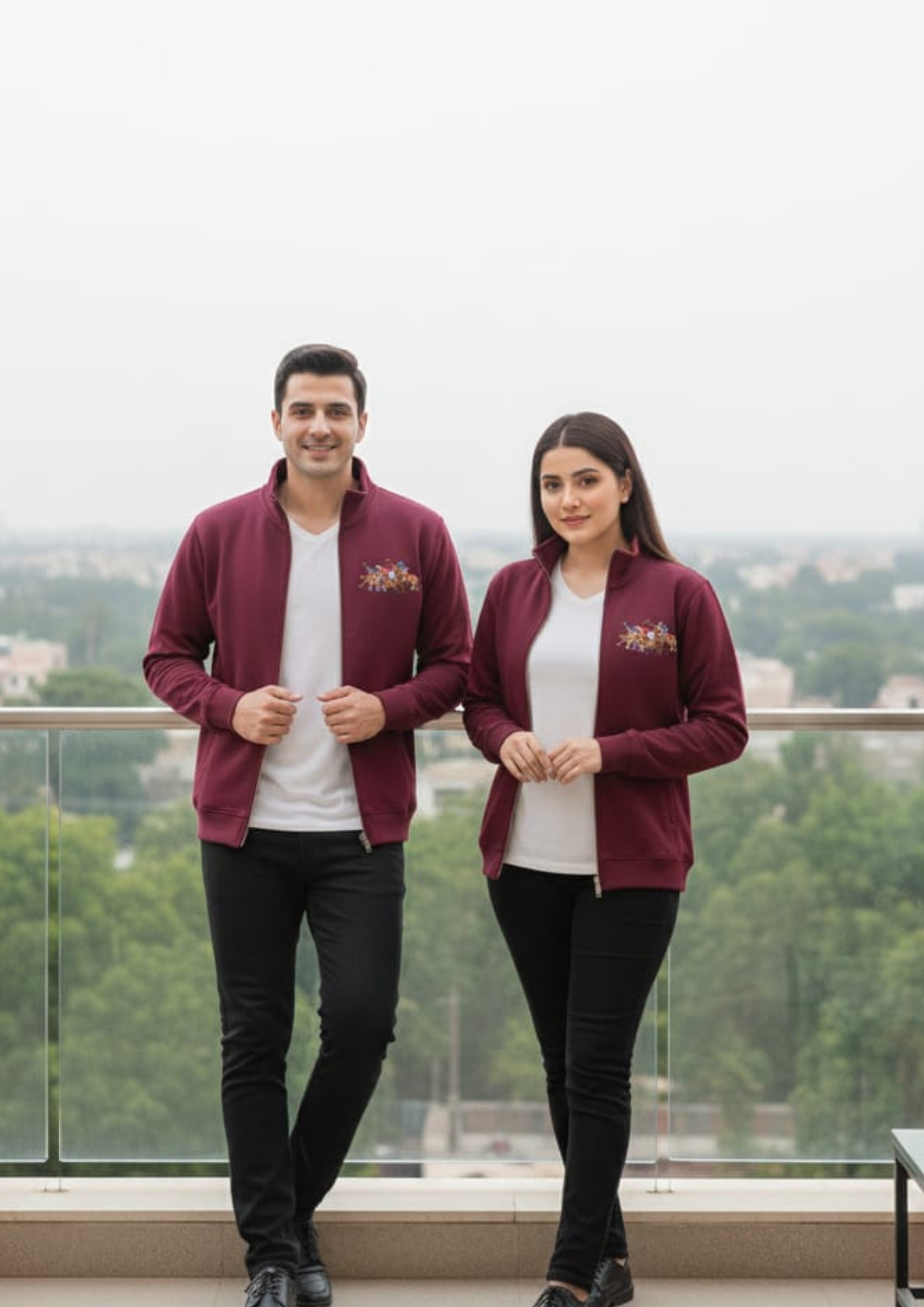 Premium Polo Unisex Maroon Zipper