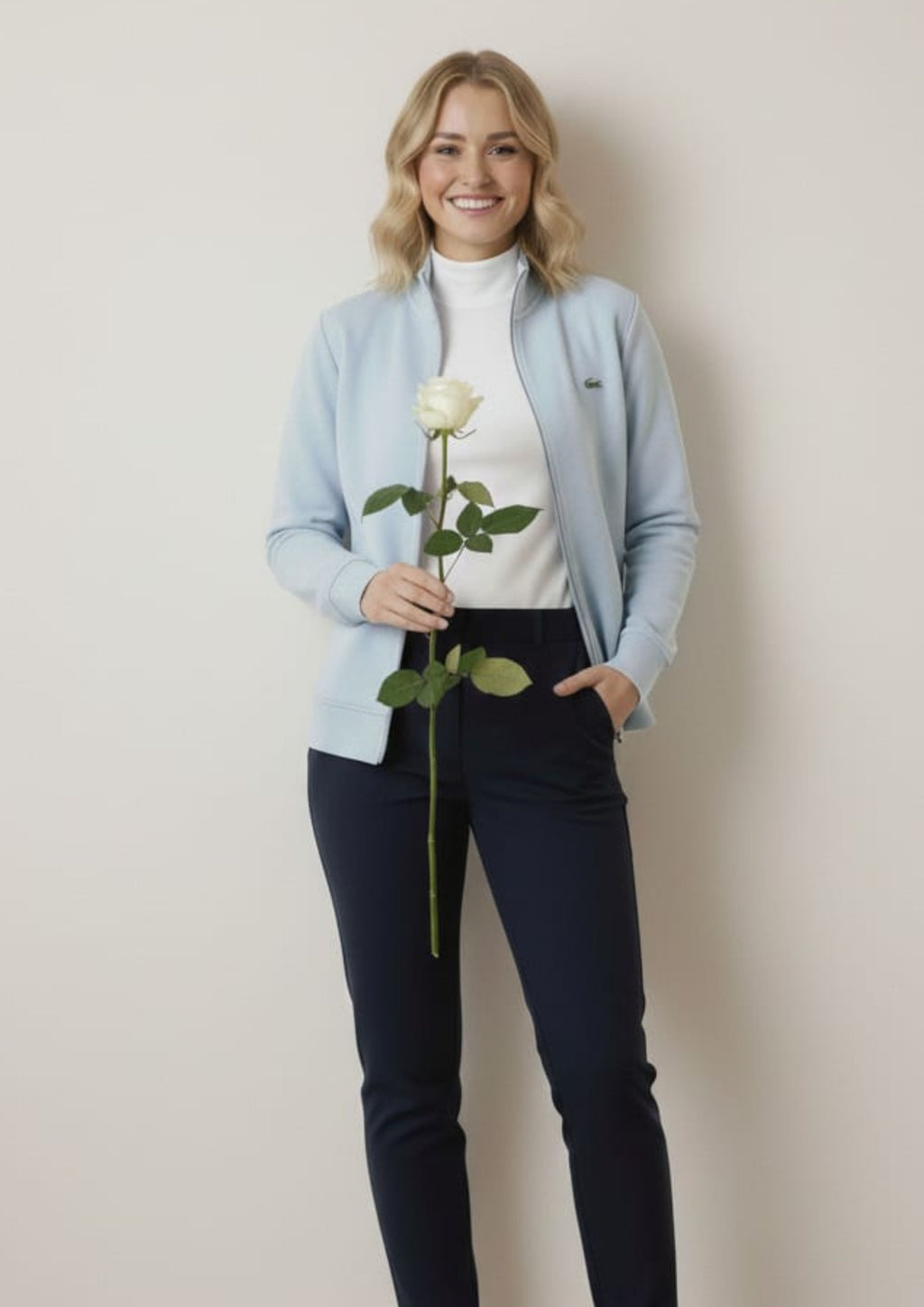 Lacoste Unisex Light Blue Zipper