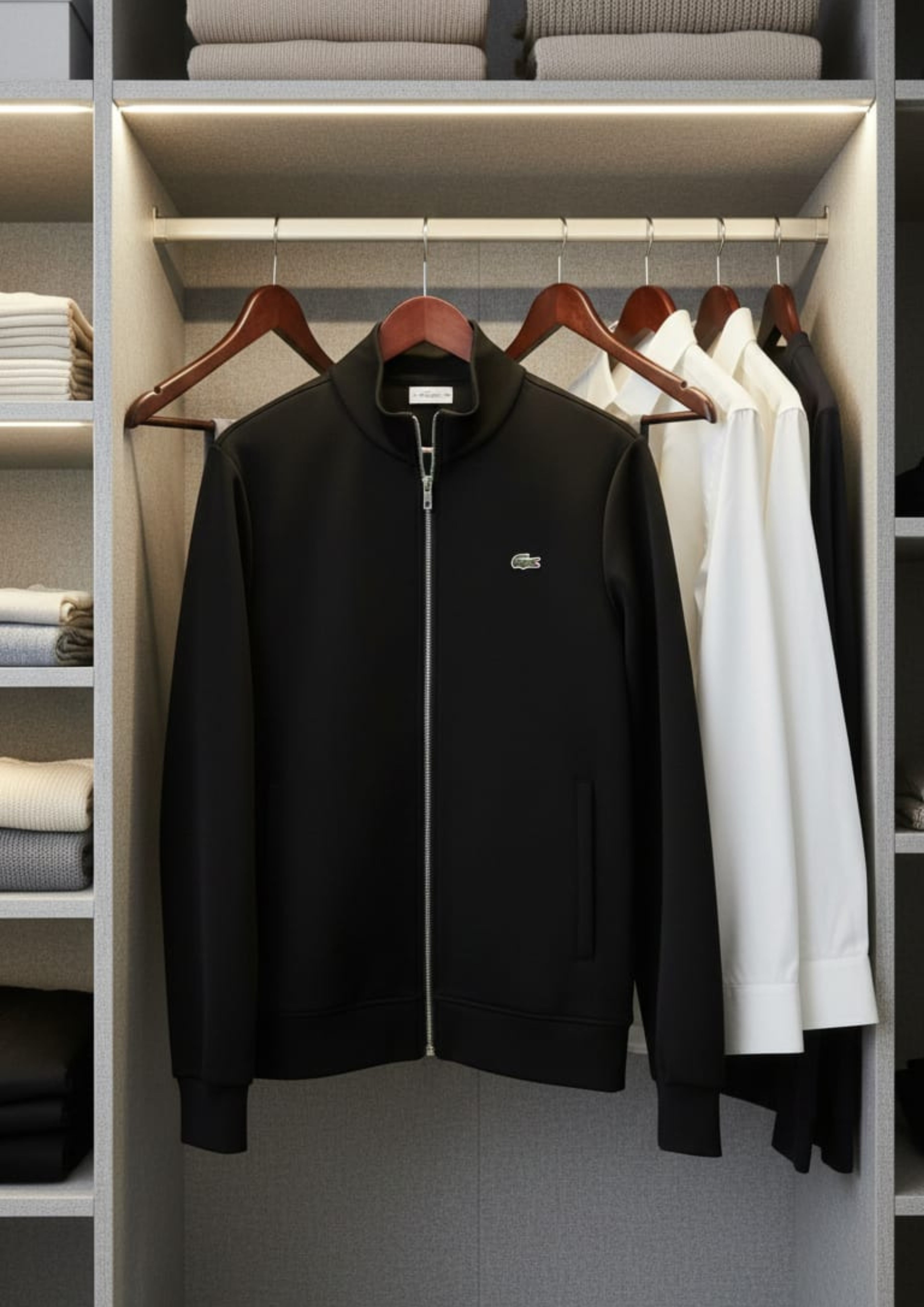 Lacoste Unisex Black Zipper