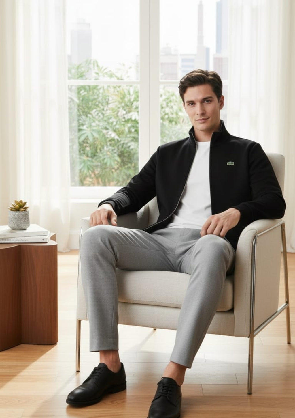 Lacoste Unisex Black Zipper