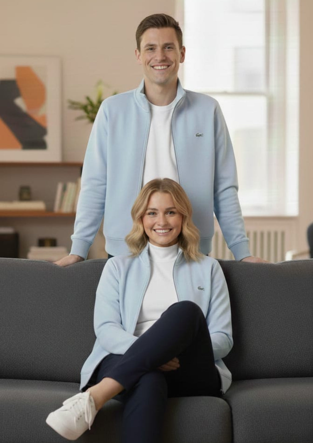 Lacoste Unisex Light Blue Zipper