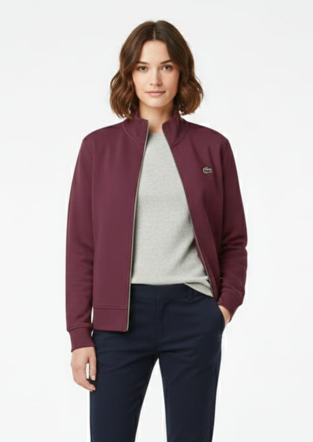 Lacoste Unisex Maroon Zipper
