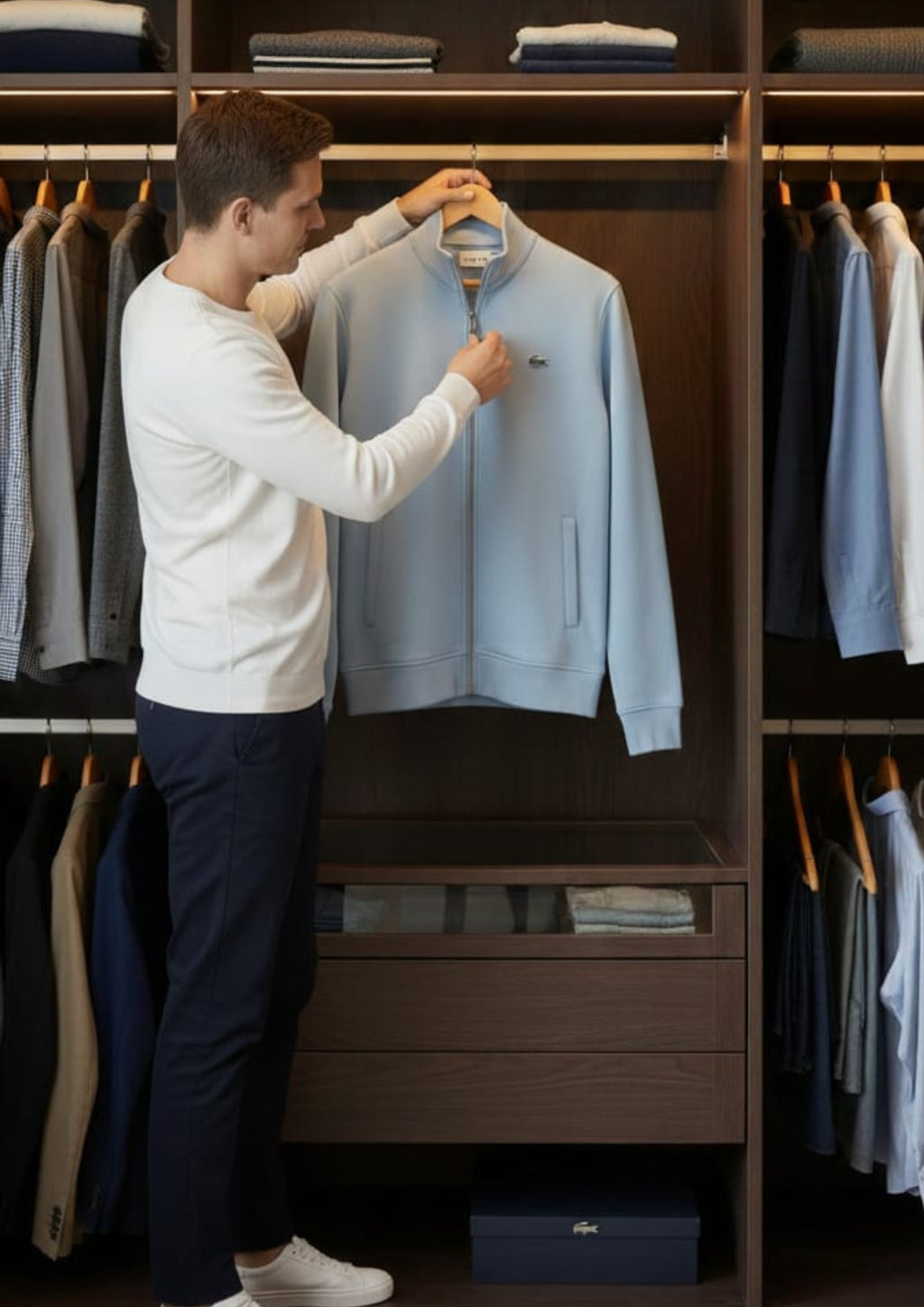 Lacoste Unisex Light Blue Zipper