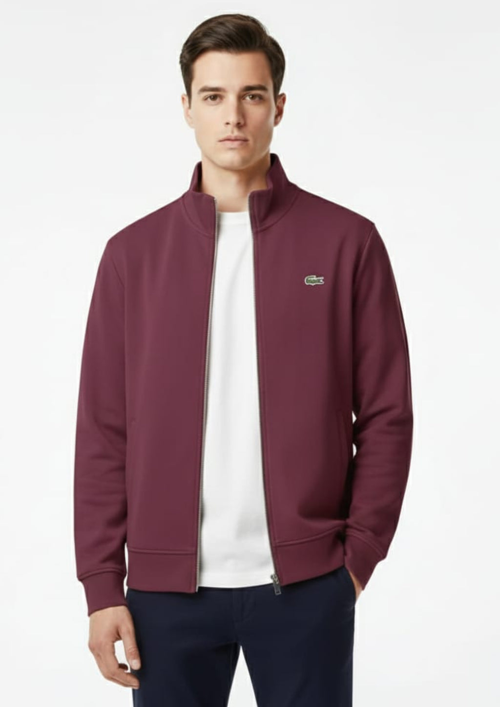 Lacoste Unisex Maroon Zipper