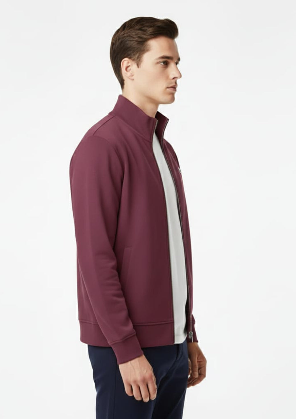 Lacoste Unisex Maroon Zipper